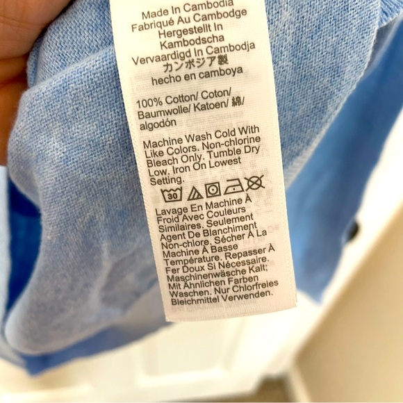 NEW J. Crew Factory Cornflower Blue Cotton Classic Cardigan Sweater Size Large - Picture 5 of 5